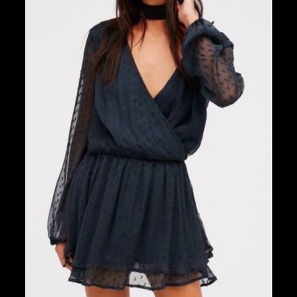 Free People Dark Green Mini Dress - Picture 1 of 4